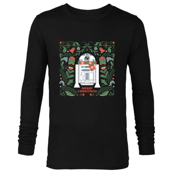 Star Wars R2D2 Merry Christmas - Long Sleeve T-Shirt for Men - Customized-Black