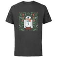 thumbnail image 1 of Star Wars R2D2 Merry Christmas - Short Sleeve Cotton T-Shirt for Adults - Customized-Charcoal, 1 of 5