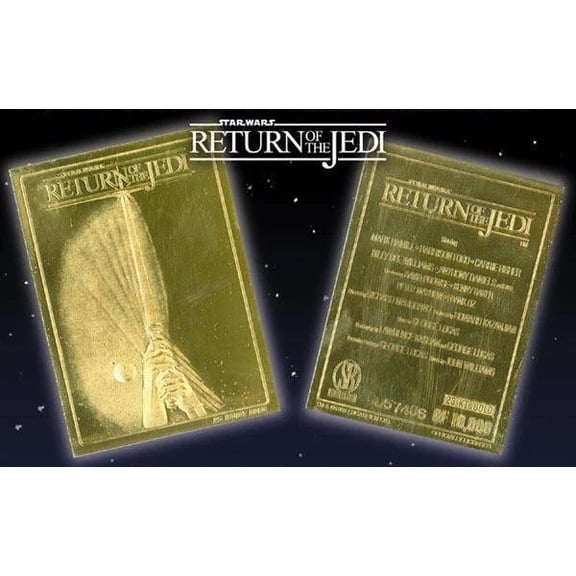 Score Board Star Wars 23KT Gold Sculptured Trading Card with Return of the Jedi Movie Poster Design