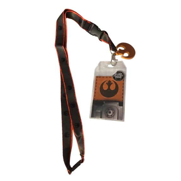 Star Wars Rebal ID Holder Lanyard With Rubber Charm, Detachable Key Fob, Sticker