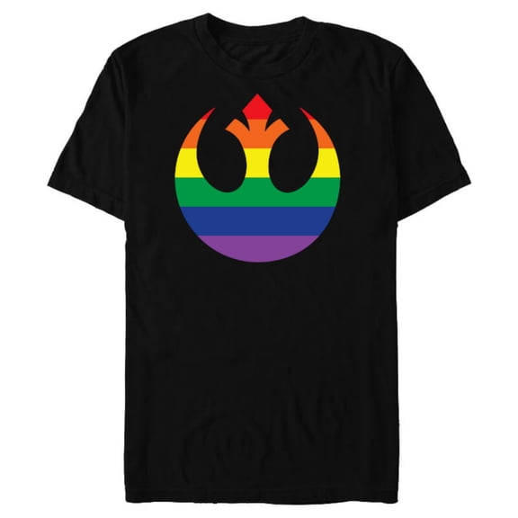 Star Wars Rebel Alliance Rainbow - Short Sleeve Blended T-Shirt for Adults - Customized-Black