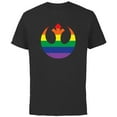 thumbnail image 1 of Star Wars Rebel Alliance Rainbow - Short Sleeve Cotton T-Shirt for Adults - Customized-Black, 1 of 5