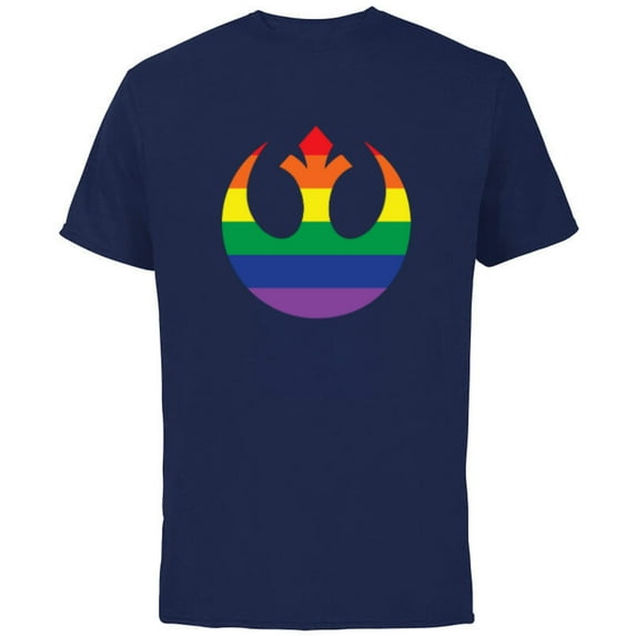 Star Wars Rebel Alliance Rainbow - Short Sleeve Cotton T-Shirt for Adults - Customized-Navy