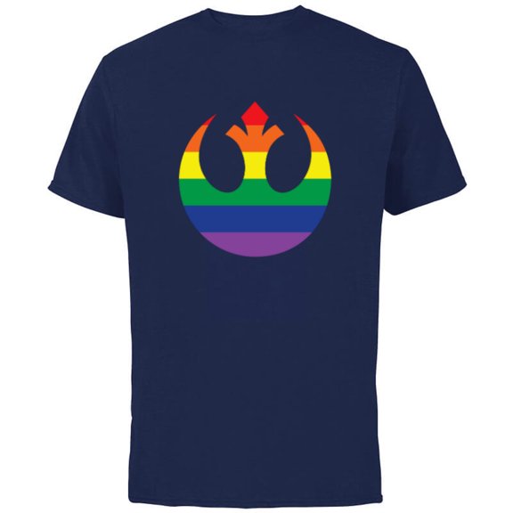 Star Wars Rebel Alliance Rainbow - Short Sleeve Cotton T-Shirt for Adults - Customized-Navy