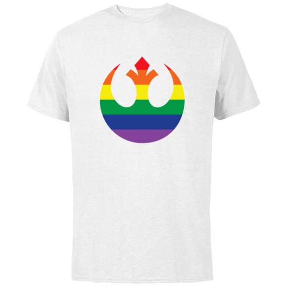 Star Wars Rebel Alliance Rainbow - Short Sleeve Cotton T-Shirt for Adults - Customized-White