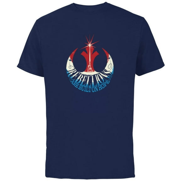 Star Wars Rebel Alliance Rebellions are Built on Hope USA - Short Sleeve Cotton T-Shirt for Adults - Customized-Navy