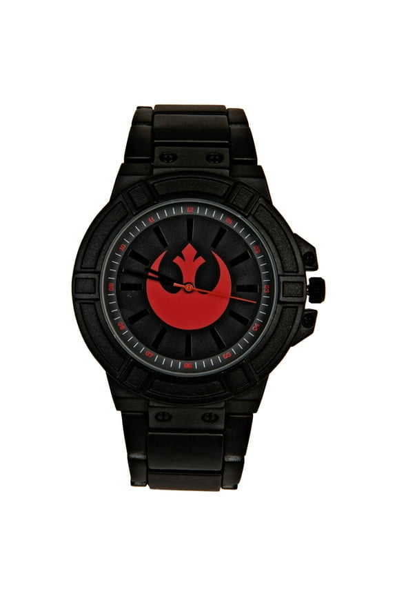 Rebel Hope Symbol Watch Face with Black Metal Band