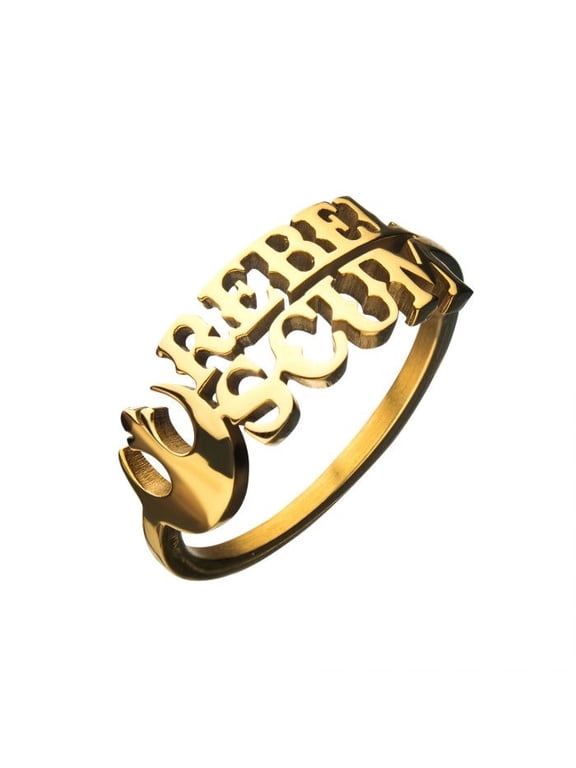 Rebel Scum Ring - Rebel Scum Symbol Logo Stainless Steel Ring - Size - 6