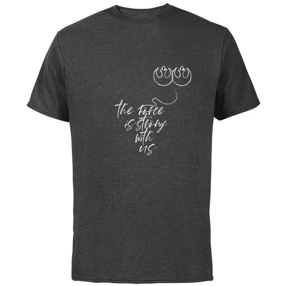 Star Wars Rebel Symbols The Force Valentine’s Wedding Love - Short Sleeve Cotton T-Shirt for Adults - Customized-Charcoal