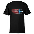 thumbnail image 1 of Star Wars Rebel X-wing Fighter Red White & Blue USA America - Short Sleeve T-Shirt for Kids - Customized-Black, 1 of 5
