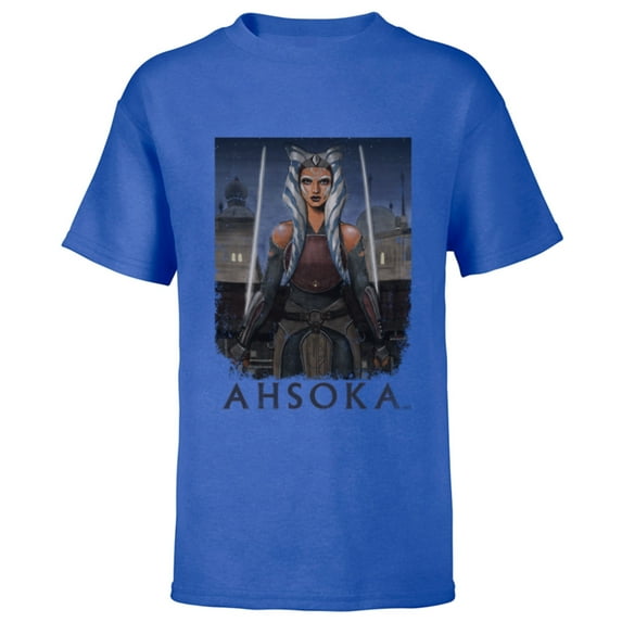 Star Wars Rebels Ahsoka Tano Portrait - Short Sleeve T-Shirt for Kids - Customized-Royal