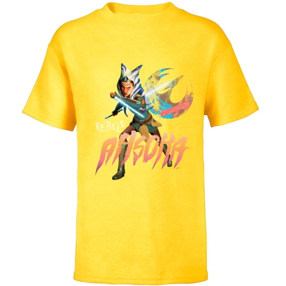 Star Wars Rebels Ahsoka Tano - Short Sleeve T-Shirt for Kids - Customized-Yellow