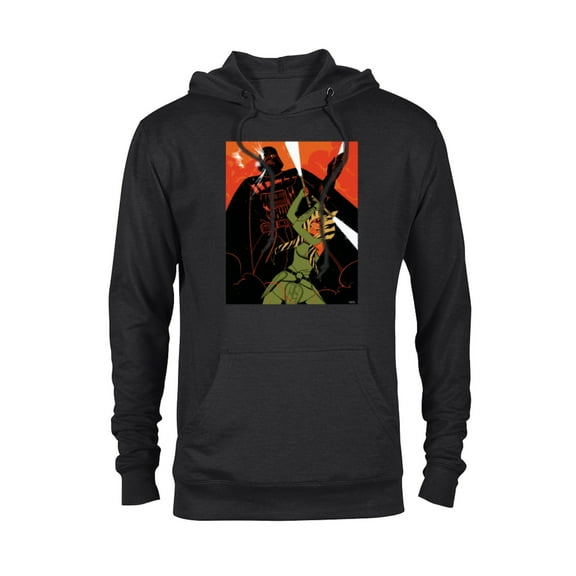 Star Wars Rebels Ahsoka Tano and Darth Vader Duel - Pullover Hoodie for Adults - Customized-Black