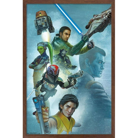 Star Wars: Rebels - Celebration Mural Wall Poster, 14.725" x 22.375", Framed