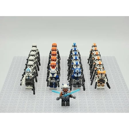 Star Wars Repbulic Clone Army Set Ahsoka Tano Captain Rex Assortment Set, 25pcs Minifigures Gift for Kids Fans of Star Wars Building Toys