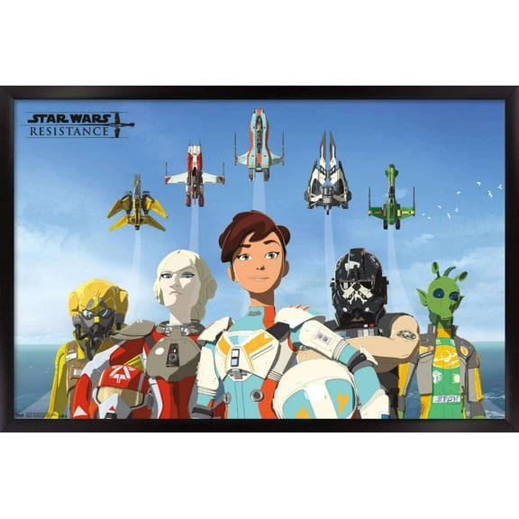 Star Wars: Resistance - Flight Wall Poster, 14.725" x 22.375", Framed