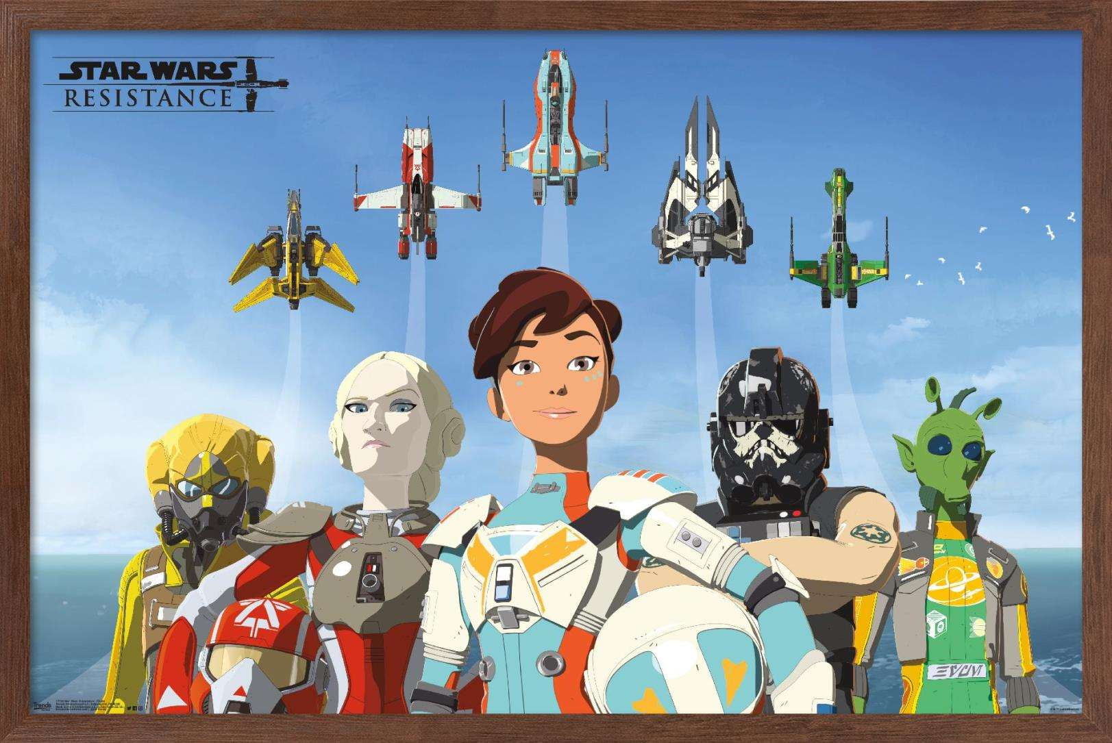 Star Wars: Resistance - Flight Wall Poster, 14.725" x 22.375", Framed