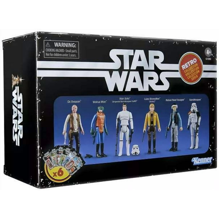 Star Wars Retro Collection Dr. Evazan, Walrus Man, Han Solo, Luke