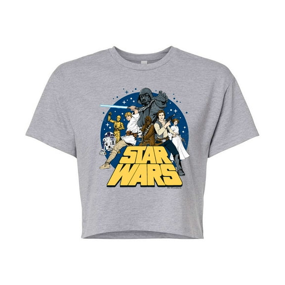 Star Wars - Luke and Friends Retro Group - Juniors Cropped Tee