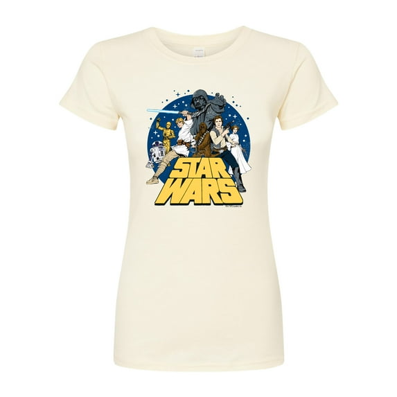 Star Wars - Luke and Friends Retro Group - Juniors Fitted Tee