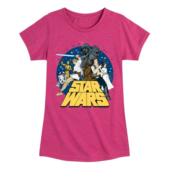 Star Wars - Luke Skywalker and Friends Retro - Toddler And Youth Girls Fitted Short Sleeve Tee