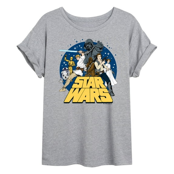 Star Wars - Luke and Friends Retro Group - Women's Oversized Tee