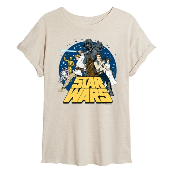 Star Wars - Luke and Friends Retro Group - Women's Oversized Tee