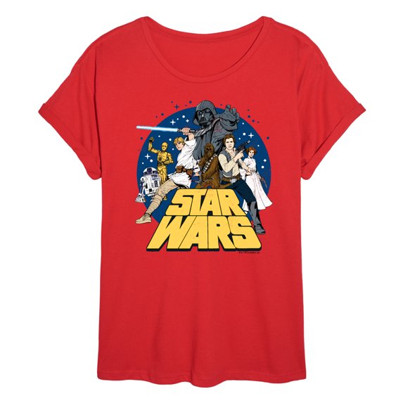 Star Wars - Luke and Friends Retro Group - Women's Oversized Tee