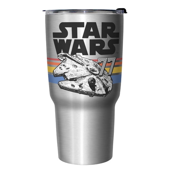 Star Wars Retro Millennium Falcon Logo Stainless Steel Tumbler w/Lid Stainless Steel 27 oz.