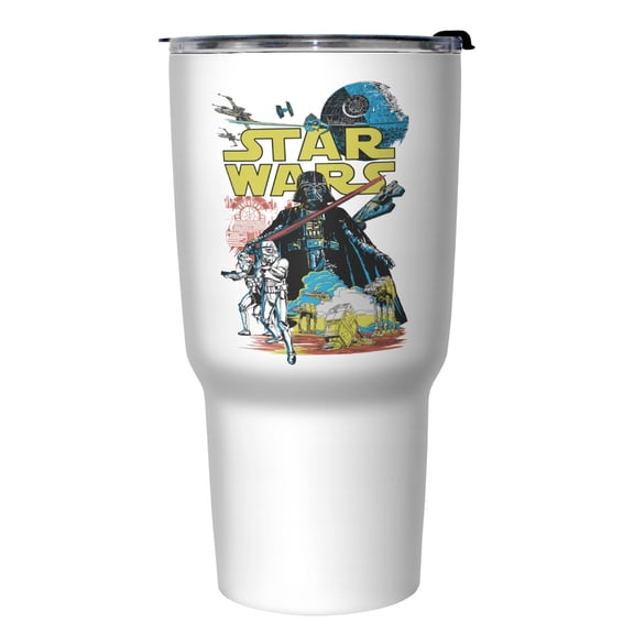 Star Wars Retro Rebel Poster Stainless Steel Tumbler w/Lid White 27 oz.