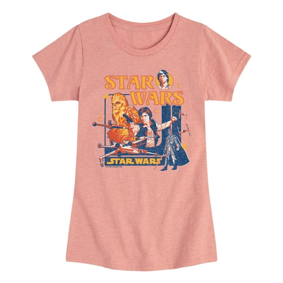 Star Wars - Han Solo and Chewie Retro - Toddler And Youth Girls Fitted Short Sleeve Tee