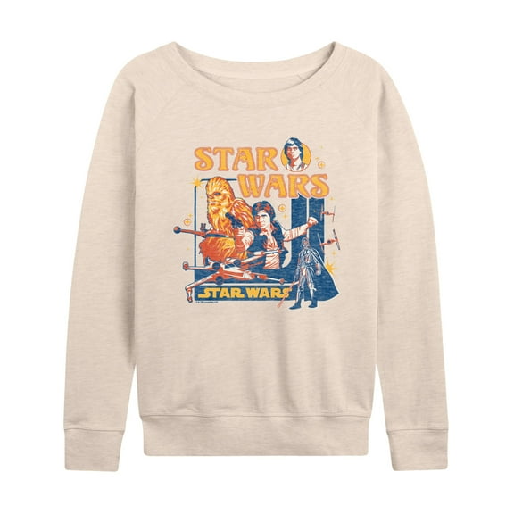 Star Wars - Retro Han Solo and Chewbacca - Women's French Terry Pullover Sweatshirt