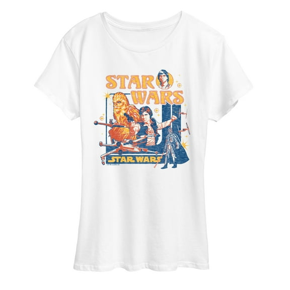 Star Wars - Retro Han Solo and Chewbacca - Women's Short Sleeve Classic Fit Tee