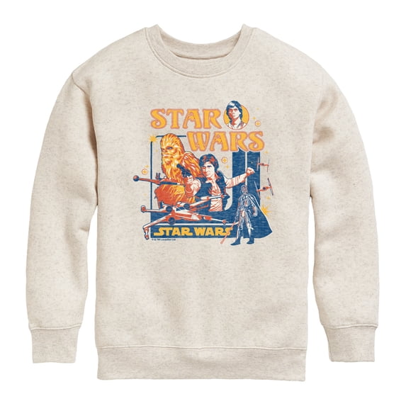 Star Wars - Retro - Youth Boys Crew Fleece Sweatshirt