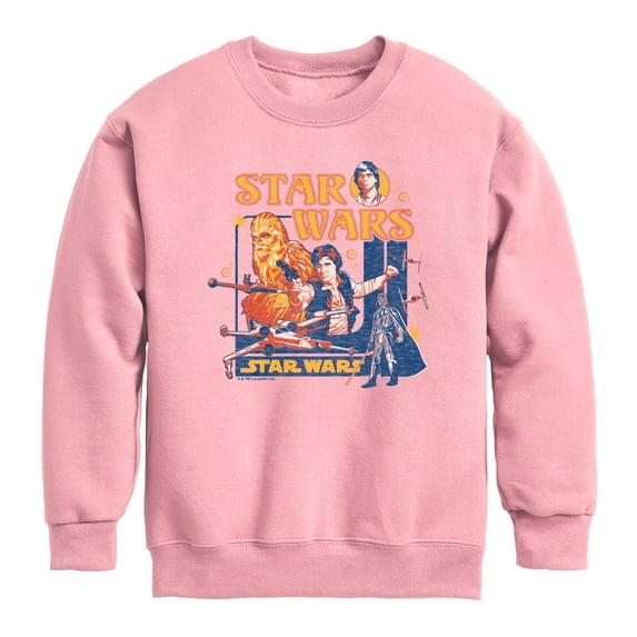Star Wars - Retro - Youth Boys Crew Fleece Sweatshirt