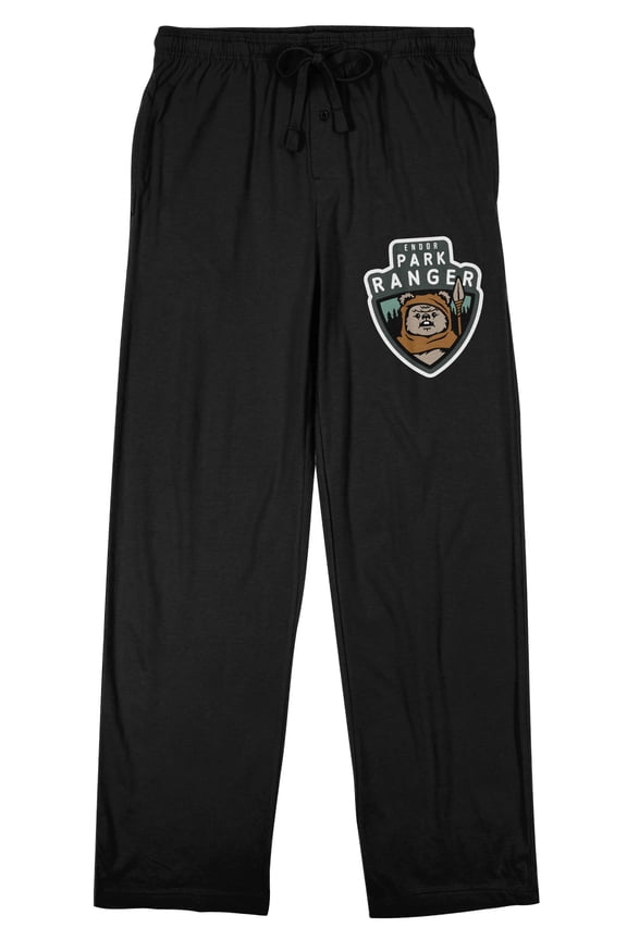 Star Wars Return Of The Jedi Endor Park Ranger Men's Black Sleep Pajama Pants-XL