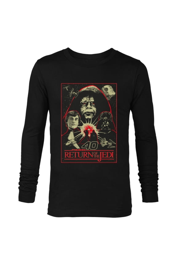 Return of the Jedi 40th Anniversary Retro Vintage - Long Sleeve T-Shirt for Men - Customized-Black