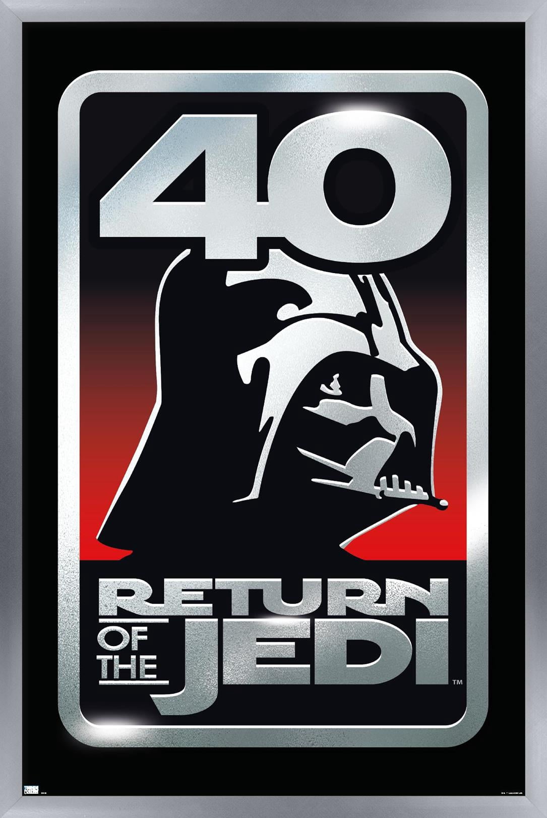 Star Wars: Return of the Jedi - 40th Vader Logo Wall Poster, 14.725" x 22.375" Framed