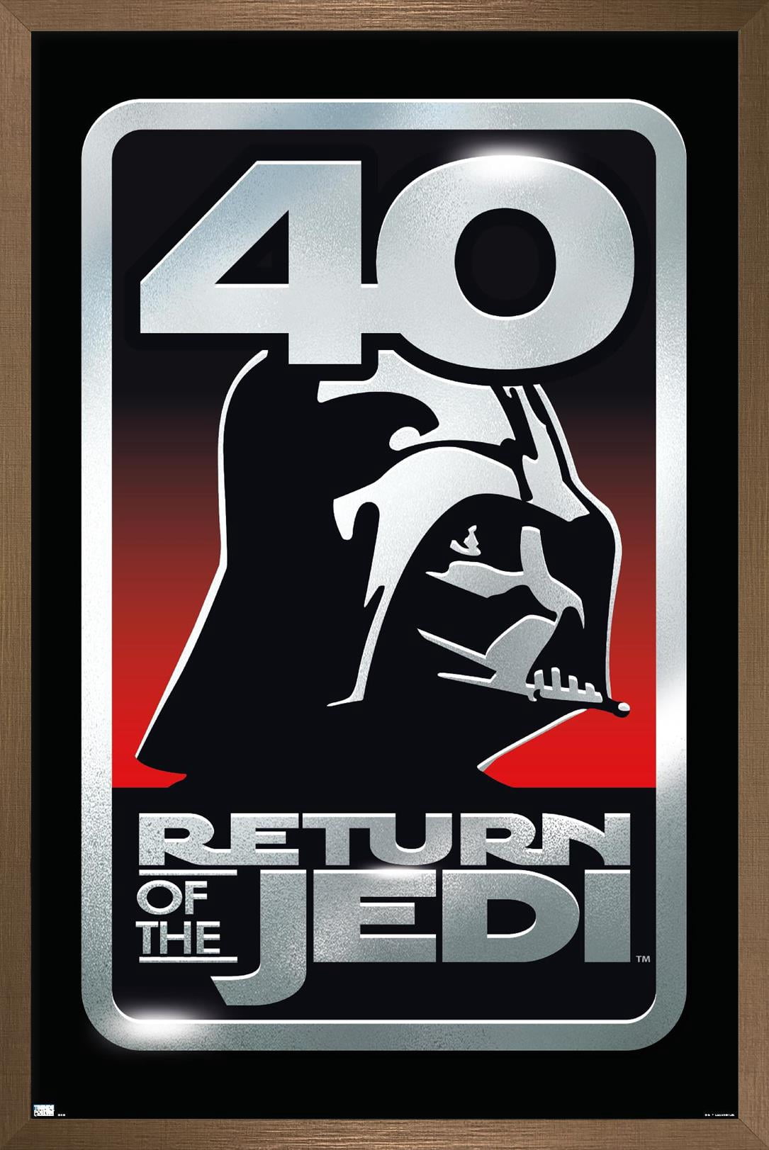 Star Wars: Return of the Jedi - 40th Vader Logo Wall Poster, 14.725" x 22.375" Framed