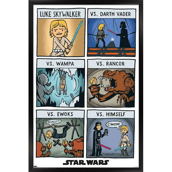 Star Wars: Return of the Jedi - Comic Panels Wall Poster, 14.725" x 22.375", Framed