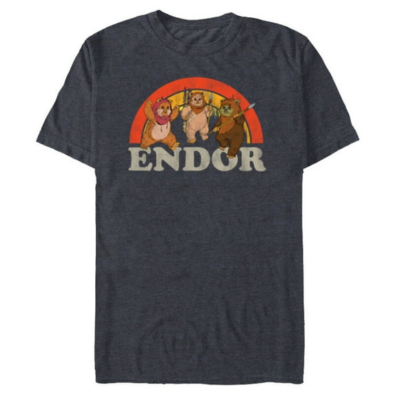 Star Wars Return of the Jedi Cute Ewoks Endor Retro - Short Sleeve Blended T-Shirt for Adults -Customized-Navy Heather