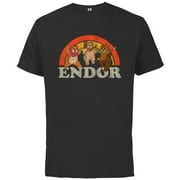 Star Wars Return of the Jedi Cute Ewoks Endor Retro - Short Sleeve Cotton T-Shirt for Adults -Customized-Black