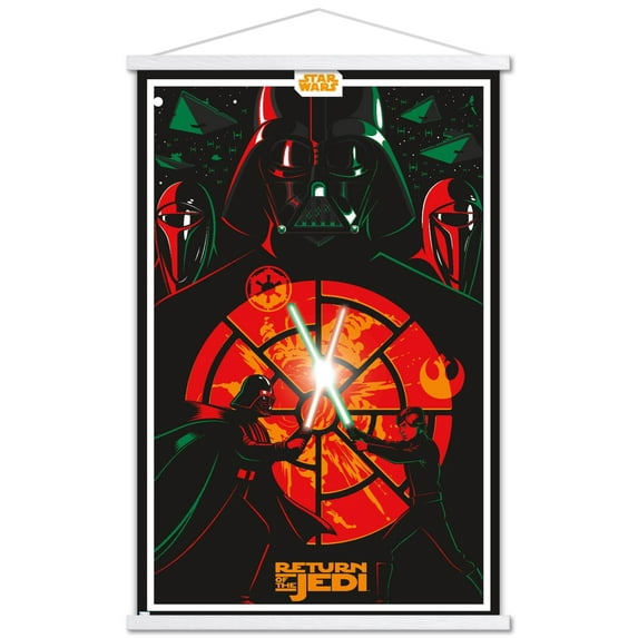 Star Wars: Return of the Jedi - Duel Wall Poster with Wooden Magnetic Frame, 22.375" x 34"