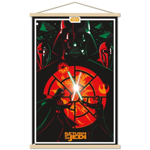 Star Wars: Return of the Jedi - Duel Wall Poster with Wooden Magnetic Frame, 22.375" x 34"