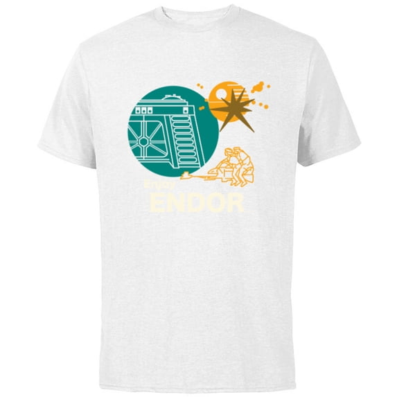 Star Wars Return of the Jedi Enjoy Endor - Short Sleeve Cotton T-Shirt for Adults - Customized-White