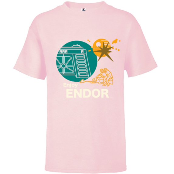 Star Wars Return of the Jedi Enjoy Endor - Short Sleeve T-Shirt for Kids - Customized-Soft Pink