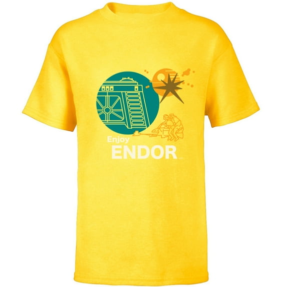 Star Wars Return of the Jedi Enjoy Endor - Short Sleeve T-Shirt for Kids - Customized-Yellow