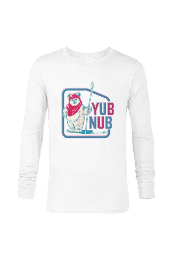 Return of the Jedi Ewok Yub Nub Retro - Long Sleeve T-Shirt for Men - Customized-White