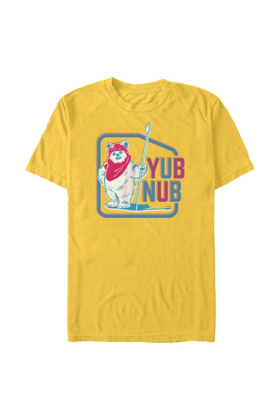Return of the Jedi Ewok Yub Nub Retro - Short Sleeve Blended T-Shirt for Adults - Customized-Yellow