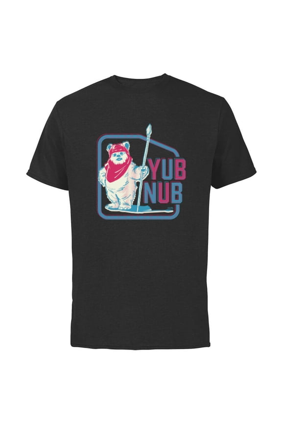 Return of the Jedi Ewok Yub Nub Retro - Short Sleeve Cotton T-Shirt for Adults - Customized-Black